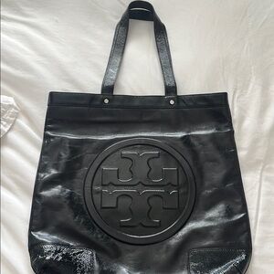 Tory Burch Black Leather Tote Bag